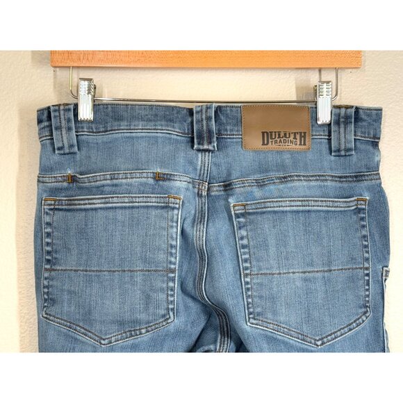 Duluth Trading Co. Ballroom Double Flex Jeans 30x34 Med Wash Denim Mens Stretch - Picture 7 of 14